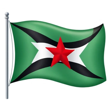 Green white and black flag with 3 red stars in the middle  sticker