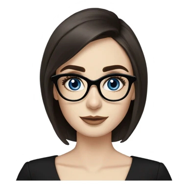 Lily collins blue eyes wearing glasses in a business meeting black dress sticker