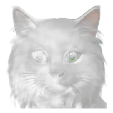 white cat blue and green eye with long hair sticker