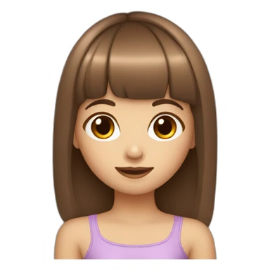 cute brown hair girl with bang sticker