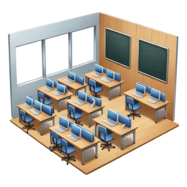 large study space with students working separately sticker