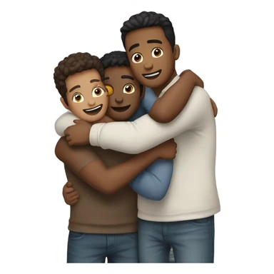 5 friends hugging  sticker