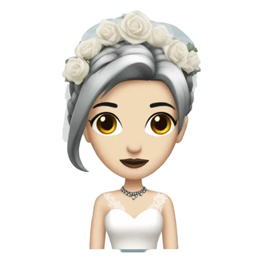 Emo punk bride with black hair sticker
