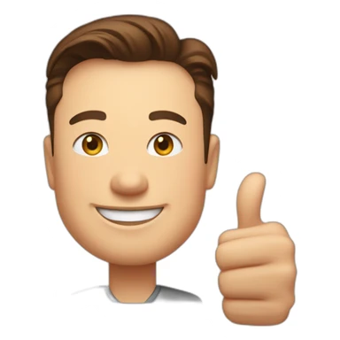 Elon musk smiling thumbs up sticker