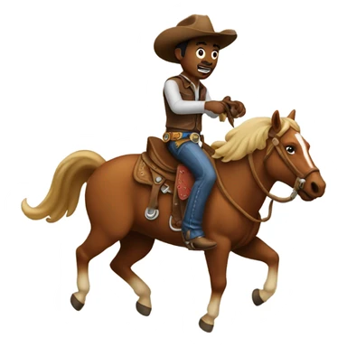 Cowboy riding a bronco sticker