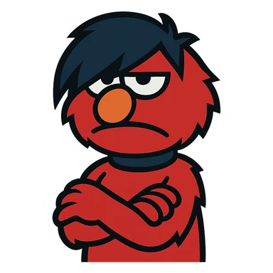 annoyed emo Elmo sticker