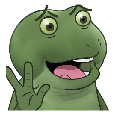 face with tongue out and hands to the side sticker