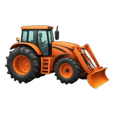 tractor with a shovel underneath sticker