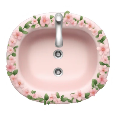 Light pink floral sink sticker