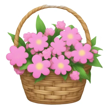 Pink basket of flowers sticker
