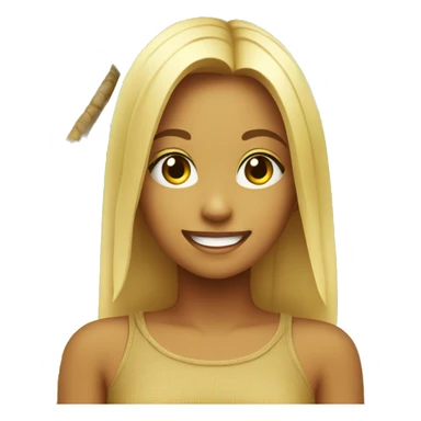 smiling girl under palm tree sticker