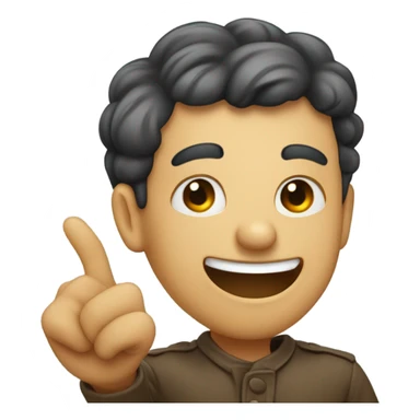 Finger guns with wink sticker