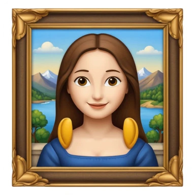 Mona Lisa inside of a picture frame  sticker