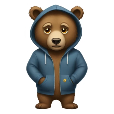bear wearing hoodie sticker