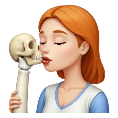 naked big boobed woman kissing a big bone sticker