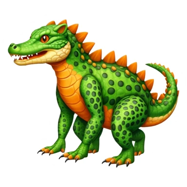 Crocodile-Bobcat-Fakémon-hybrid-creature with a long muzzle, full body sticker