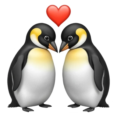 2 emperor penguins facing each other making a heart but no heart emoji sticker