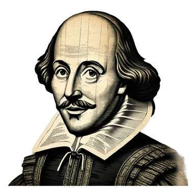 Shakespeare made of newspaper cuttings 420 roses flowers sticker