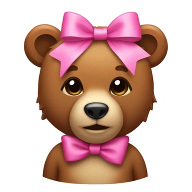 Bear with pink bow  sticker