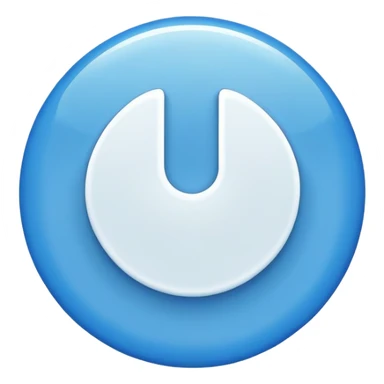 A white tick between a blue circle sticker