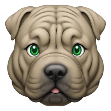Grey shar pei with green eyes sticker