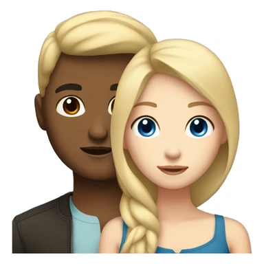 Blonde girl with blue eyes and Filipino man with black hair and light brown skin sticker