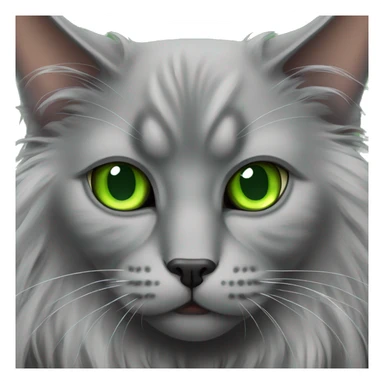 Evil nebelung cat with green eyes who is drooling sticker