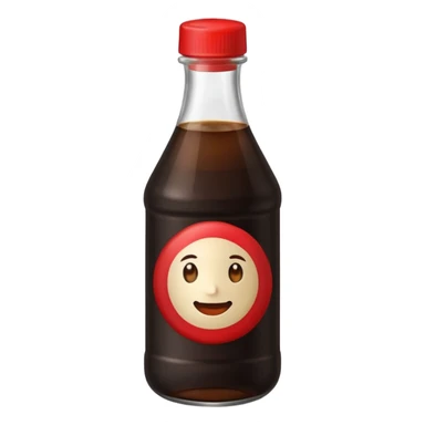 dark soy sauce bottle with red cap. sticker