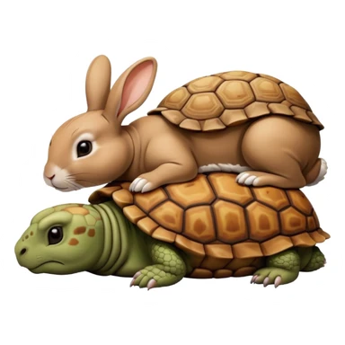  lapin et tortue qui dorme sticker