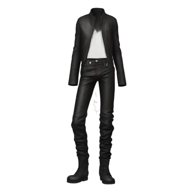 rick owens dark leather pants sticker