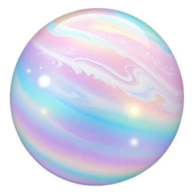 Pastel white divine iridescent shiny sparkly glorious glowing celestial cloudy marble ball sticker