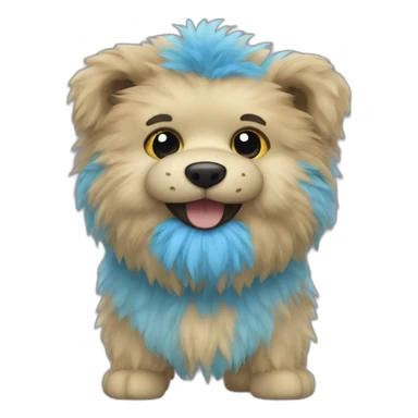 Toy with complete blue fur sticker