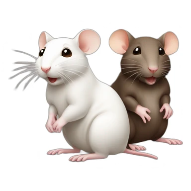 Three cute rats, one white, the other two brown sticker