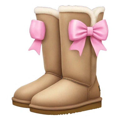 Ugg boots with a pink bow sticker