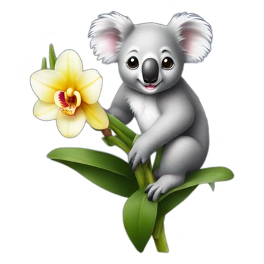 Koala sur une orchidée sticker