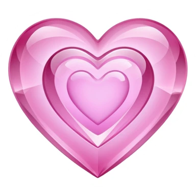 Pink heart shaped crystal with a $ carved in the center of the crystal. sticker