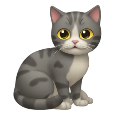 cat swallowing Tchoupi sticker