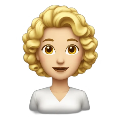 Mujer de 54 años elegante con  pelo muy muy corto rubio pensando sticker