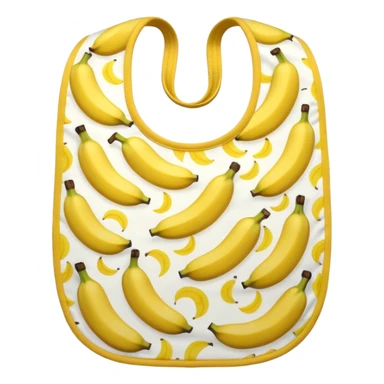 Yellow bib with banana pattern sticker