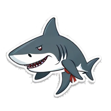 Shark wih a bow sticker