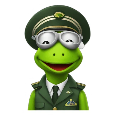kermit as airline pilot sticker