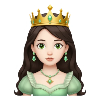 Princess Ozma from The Land of Oz with long dark brown hair, pale green outfit sticker