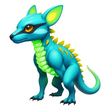 Tropical futuristic lush neon Fionbri-Vernid-Protogen-creature (full body) sticker