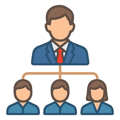network marketing professional, flat design, group of people connected by lines, business attire, simple and bold sticker