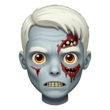 a zombie boy with a white hair sticker
