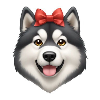 Malamute with a bow  sticker