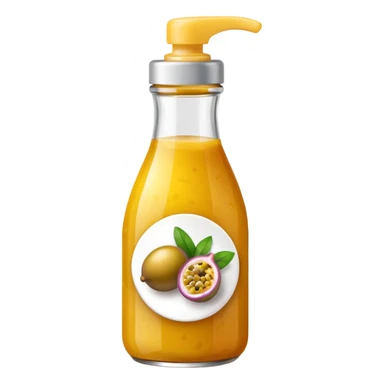 Thin tip squeeze bottle with passion fruit jam sticker