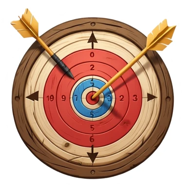 A target with an arrow in the center sticker