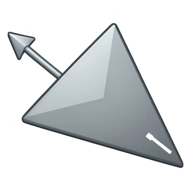 A simple gray arrow-shaped mouse cursor, flat design, slightly pixelated edges, emoji-style sticker