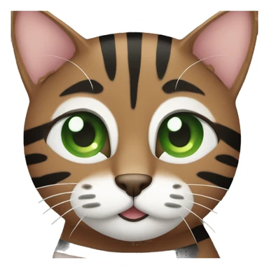 Brown and black striped cat with green eyes sticker